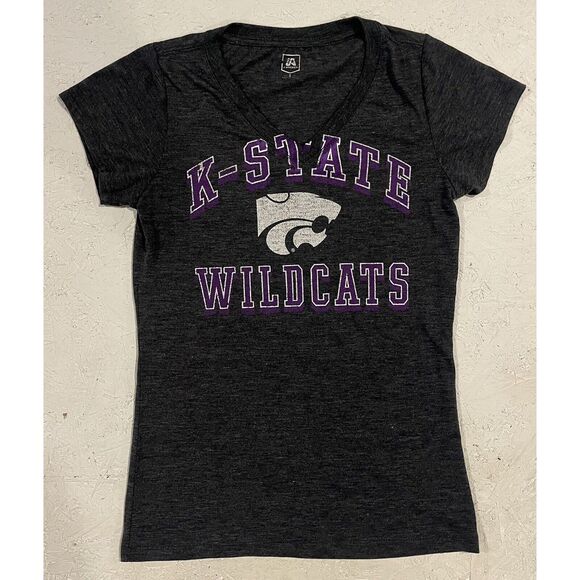 J America Kansas State University Wildcats Shirt Womens Small Gray Purple - Picture 1 of 9